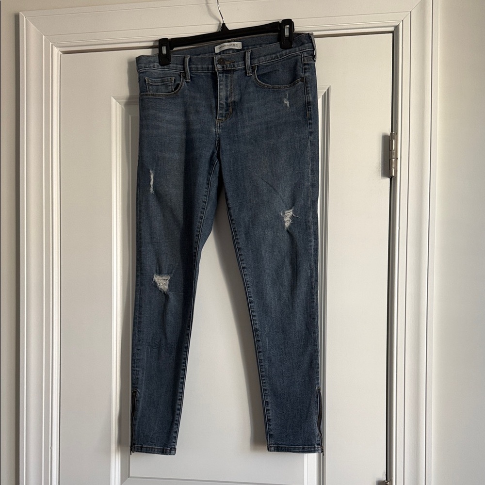 Banana Republic Distressed Blue Skinny Jeans